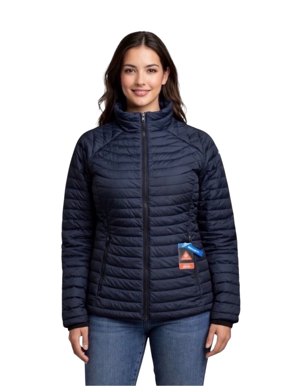 COLUMBIA WHITE OUT FS Women’s 1X OMNI HEAT JACKET Black Zippered Pockets